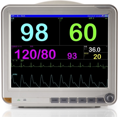 15 Inch Portable Multi-parameter Patient Monitor with ECG , RESP , NIBP，TEMP，HR